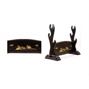 Wooden stand for two swords