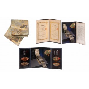 Obi belt with fan motif made of gold and platinum