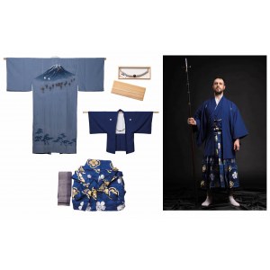 Męskie kimono z hakamą i haori