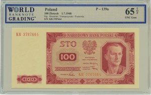 100 złotych 1948 - KR - WBG 65 TOP