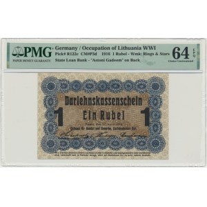 Posen, 1 Ruble 1916 - short clause (P3d) - PMG 64 EPQ