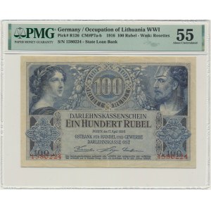 Poznan, 100 rubli 1916 - 7 figure - PMG 55