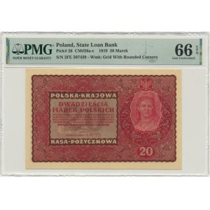 20 marks 1919 - II FE Series - PMG 66 EPQ