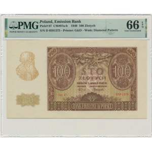 100 zlatých 1940 - D - PMG 66 EPQ