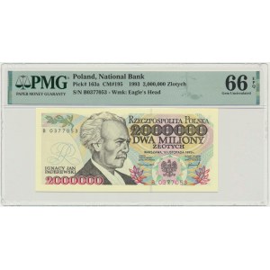 2 miliony złotych 1993 - B - PMG 66 EPQ