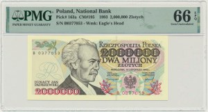2 miliony złotych 1993 - B - PMG 66 EPQ