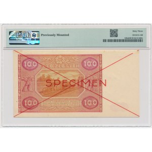 100 złotych 1946 - SPECIMEN - A 8900000/1234567 - PMG 63