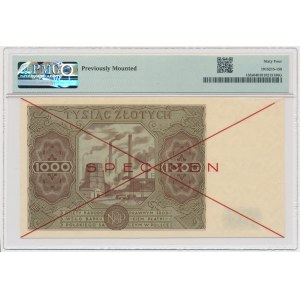 1.000 złotych 1947 - SPECIMEN - A 1234567 - PMG 64