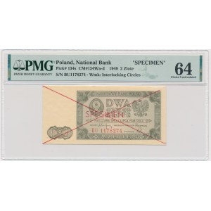 2 złote 1948 - SPECIMEN - BU 117... - PMG 64