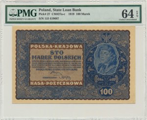 100 marek 1919 - IJ Serja J - PMG 64 EPQ