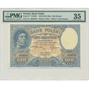 100 zloty 1919 - S.C - PMG 35
