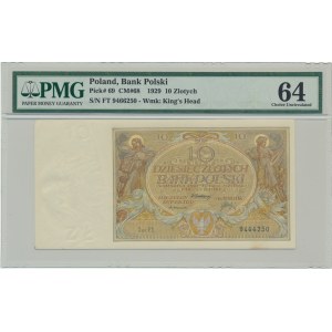 10 złotych 1929 - Ser.FV. - PMG 64