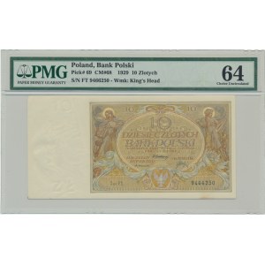 10 zlotých 1929 - Ser.FV. - PMG 64