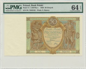 50 złotych 1929 - Ser.DL. - PMG 64 EPQ