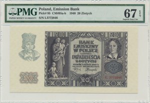 20 złotych 1940 - L - PMG 67 EPQ