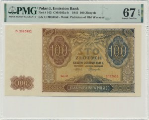 100 zlatých 1941 - D - PMG 67 EPQ