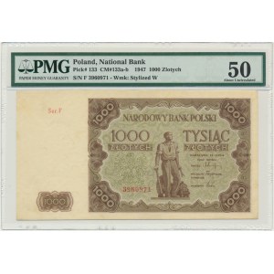 1 000 zlatých 1947 - F - PMG 50