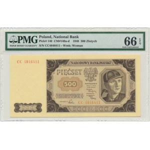 500 zlatých 1948 - CC - PMG 66 EPQ