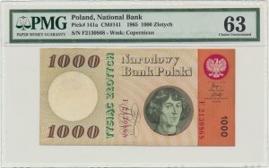 1.000 złotych 1965 - F - PMG 63 - rzadka seria
