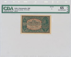 1/2 známky 1920 - GDA 65 EPQ