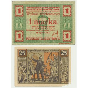 Bielnowice/Królewska Huta, 1-25 fenigów/marek 1921 (2 szt.)