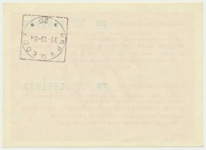 NBP voucher for 150 zlotys to exchange for rubles in the USSR