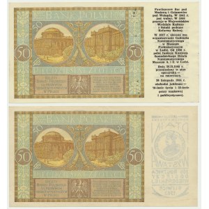 50 zloty 1929 - avec surcharges occasionnelles (2 sh.t)