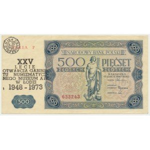 500 złotych 1947 - O - z nadrukiem okolicznościowym