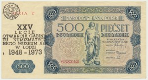 500 zl. 1947 - O - s příležitostným přetiskem