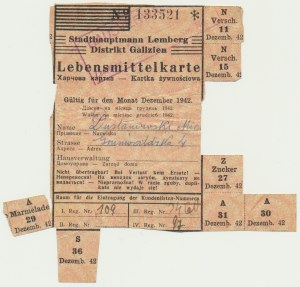 Lvov, potravinová karta 1942 - trojjazyčná