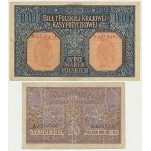 Set, 20-100 marchi 1916 - Generale (2 pezzi).