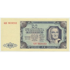 20 zloty 1948 - GH - striped paper