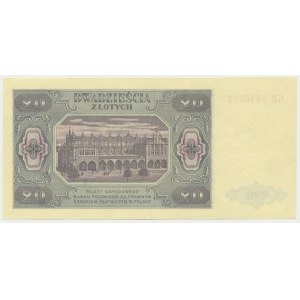 20 Zloty 1948 - GH - geripptes Papier