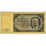 20 złotych 1948 - GH - papier prążkowany
