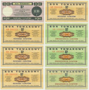 Pewex, set of 10-20 cents 1969-79 (8 pieces).