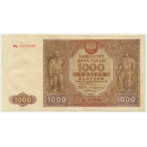 1 000 zlotých 1946 - Wb. - vzácná náhradní série