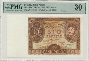 100 złotych 1932 - Ser.AA. - PMG 30 - rzadka seria
