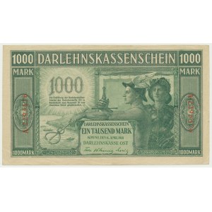 Kaunas, 1 000 marek 1918 - A - 7 číslic - zelené podpisy