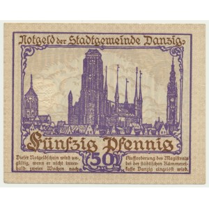 Danzig, 50 Pfennig 1919 - purple -