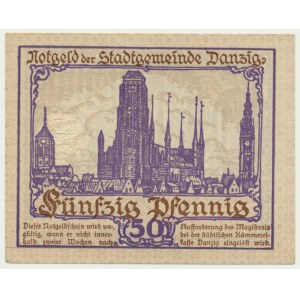 Dantzig, 50 fenig 1919 - pourpre -