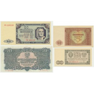 Set, 2-20 oro 1944-48 (4 pezzi)