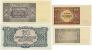 Set, 2-20 gold 1944-48 (4 pieces).