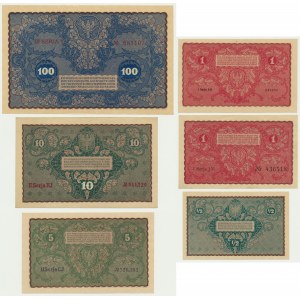 Ensemble, 1/2-100 marques 1919-20 (6 pièces)