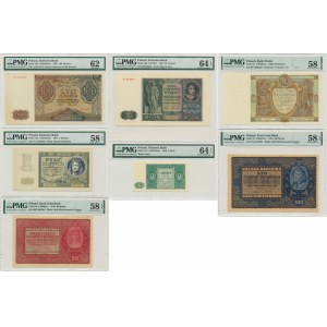 Set, 2-100 marchi/oro 1919-46 - PMG (7 pezzi).