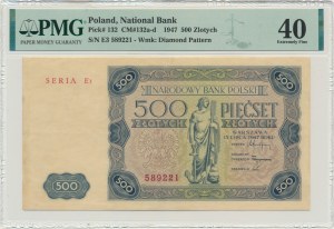 500 złotych 1947 - E3 - PMG 40