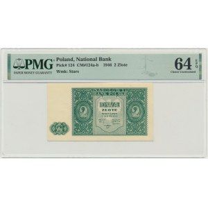 2 złote 1946 - PMG 64 EPQ - ciemnozielona