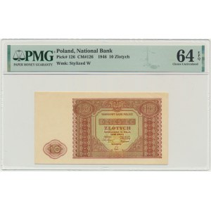 10 zloty 1946 - PMG 64 EPQ - papier crème