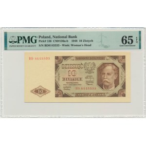10 złotych 1948 - BD - PMG 65 EPQ