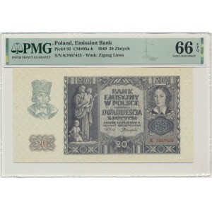 20 złotych 1940 - K - PMG 66 EPQ