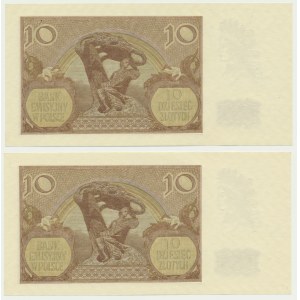 10 Gold 1940 - B - fortlaufende Nummern (2 Stk.)